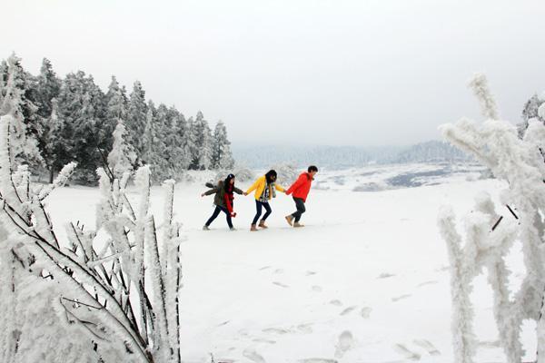 仙女山玩雪图